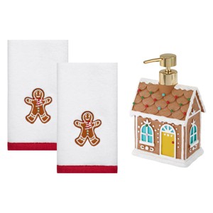 Avanti Linens Sweet Treat Lotion Dispenser & 2-Pack Fingertip Towel Set - 1 of 3