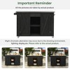 NicBex Outdoor Kitchen Island with Metal Foldable Top & Open Shelves,Rattan/Wood Grill Cart,Storage Cabinet Dining Table for Outside - 4 of 4