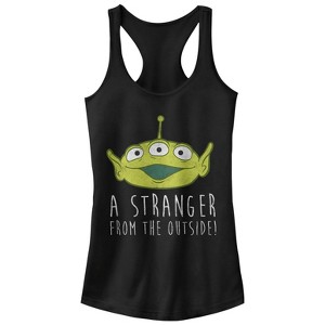 Juniors Womens Toy Story Squeeze Alien Stranger from Outside Racerback Tank Top - 1 of 4