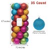 Every Day is Christmas 35ct 2.76"/70mm Shatterproof Round Christmas Tree Ornament Set, Merry Christmas Balls Ornaments with Hooks - 2 of 4