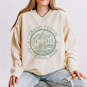 Simply Sage Market Grand Teton National Park Lightweight Garment Dyed Sweatshirt - 1 of 4
