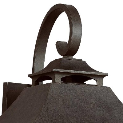 Galena Sable Finish 3-Light Outdoor Lantern with Clear Seeded Glass