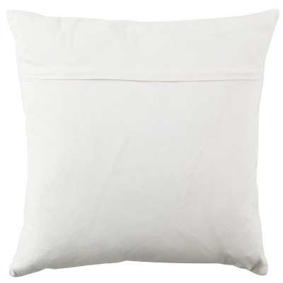 Emilia 18" Square White Cotton Stripe Pillow