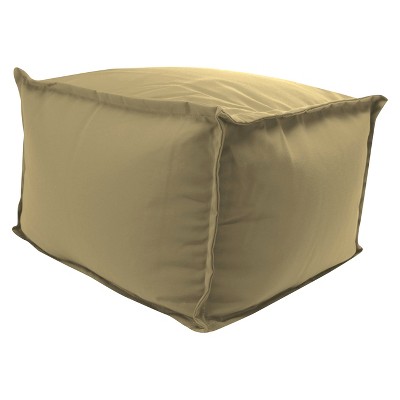 Outdoor Bean Filled Pouf/Ottoman In Sunbrella Canvas Heather Beige  - Jordan Manufacturing