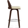 WyndenHall Set of 2 April Bentwood Barstool Cream: Upholstered Leather, Wood Frame, Fixed Height - 4 of 4