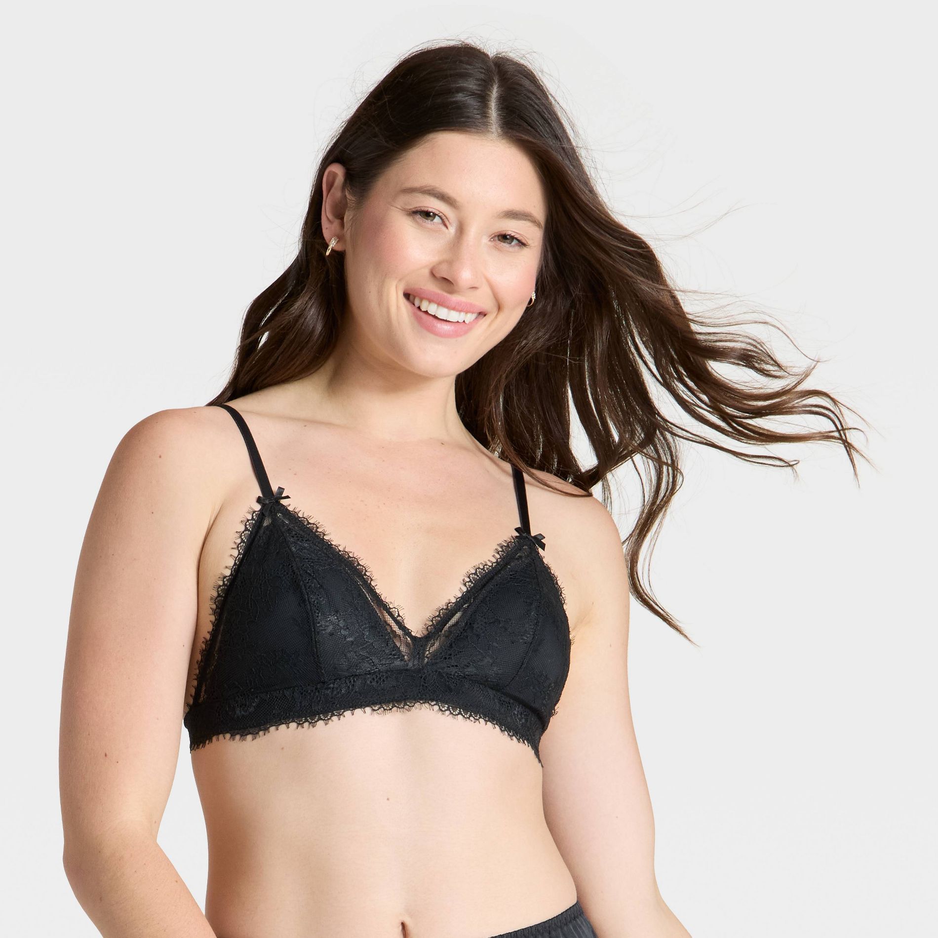 Women's Lace Removeable Pad Bralette - Auden™ Black M