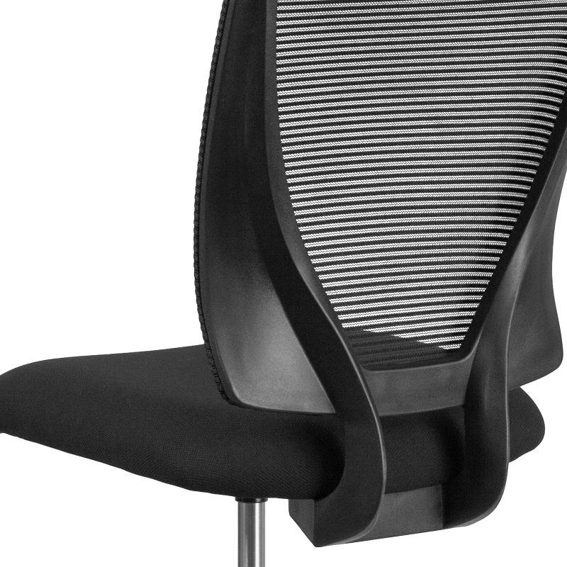 Flash Furniture Ergonomic Mid-Back Mesh Drafting Chair with Black Fabric Seat and Adjustable Foot Ring, 6 of 12