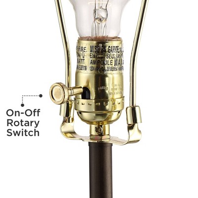 Bronze Rectangular Table Lamp with USB and AC Outlet