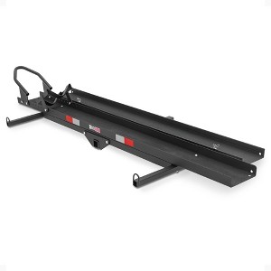 Black Widow Steel Motorcycle, Dirt Bike, or Scooter Carrier with Loading Ramp for 2 Inch Hitch, 600 Pound Capacity - 1 of 4
