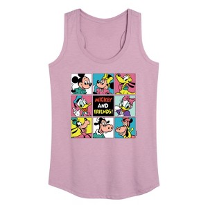Women's - Disney - Mickey and Friends Grid Graphic Racerback Tank - 1 of 4