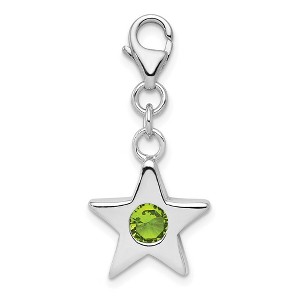 Black Bow Jewelry Sterling Silver August CZ Birthstone 13mm Star Clip-on Charm - 1 of 4
