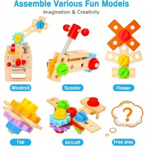 Wooden Tool Set for 29Pcs Educational Toys, Learning Tools for Preschool Gifts for - 1 of 3