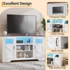 Modern Farmhouse LED TV Stand for TVs Up to 65 Inches - Stylish Entertainment Center with Open Shelves and Storage Cabinets, Ideal TV Console - 4 of 4