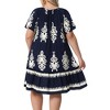 Agnes Orinda Women's Plus Size Square Neck Short Sleeve Flowy A Line Midi Summer Boho Dresses - 4 of 4