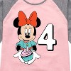 Girls' - Disney - Minnie Birthday 4 Shirt Tail Raglan Graphic T-shirt - 2 of 3