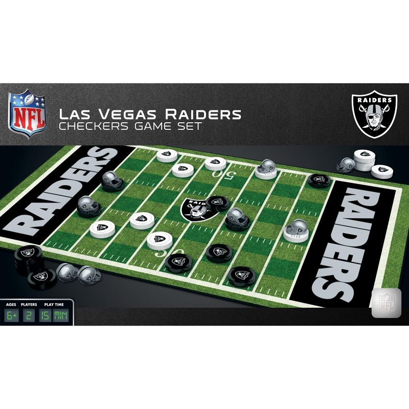 MasterPieces Officially licensed NFL Las Vegas Raiders Checkers Board Game for Families and Kids ages 6 and Up, 1 of 7