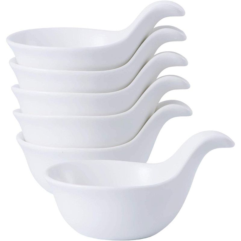 Bruntmor Porcelain Dipping Bowls - White - Set of 6, 4 of 7