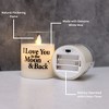 LumaBase Battery-Operated LED Glass Candles, I Love You to the Moon and Back - Set of 2 - 4 of 4