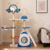 Tangkula Space Theme Cat Tree w/ Sisal Covered Scratching Posts UFO-shaped Top Perch - 3 of 4