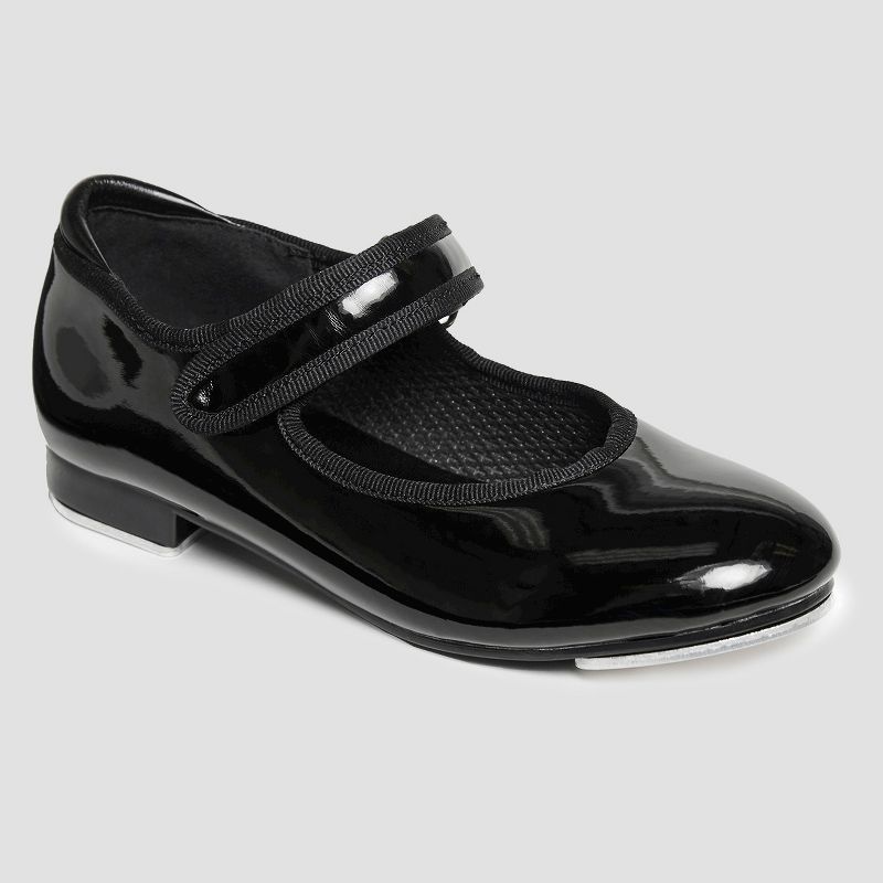 Danskin Girls' Tap Dance Shoes - Black, 1 of 8