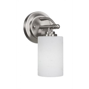 Toltec Lighting Marquise 1 - Light Sconce in  Brushed Nickel with 4" White Muslin Shade - 1 of 1