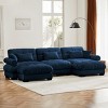 Modern 2 Seater Sofa With Ottoman, Sectional Sofas Large With 2 Ottoman, Large L Shape Sofa With Waist Pillow And Throw Pillows-Cuddlewood - 2 of 4
