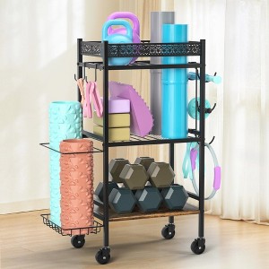 MOEPISY Dumbbell Rack Stand Only, Home Weight Rack for Dumbbells Kettlebells Yoga Mat - 1 of 4
