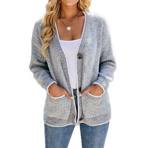 Coolmee Women's Cardigans Soft Knit Cardigan Sweater with Pockets - 1 of 4