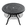 NicBex 39.37" Outdoor Dining Table,Round Patio Table with Black Frame and Umbrella Hole for 4 Chairs,Outdoor Furniture,Black - 2 of 4