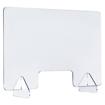 Costway 1/2PCS 24'' x 16'' Protective Plexiglass Sneeze Guard Acrylic Shield for Counter