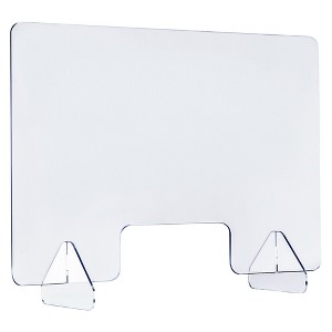 Costway 1/2PCS 24'' x 16'' Protective Plexiglass Sneeze Guard Acrylic Shield for Counter - 1 of 4