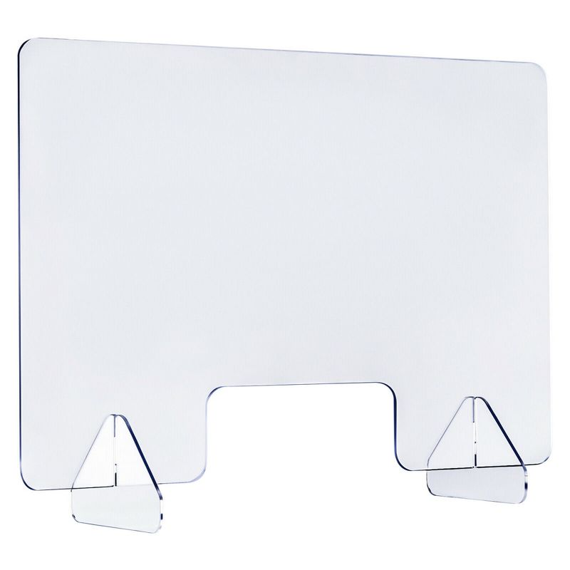 Costway 1/2PCS 24'' x 16'' Protective Plexiglass Sneeze Guard Acrylic Shield for Counter, 1 of 11