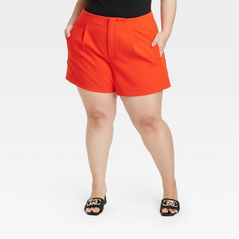 Women's High-rise Tailored Shorts - A New Day™ Red 22 : Target