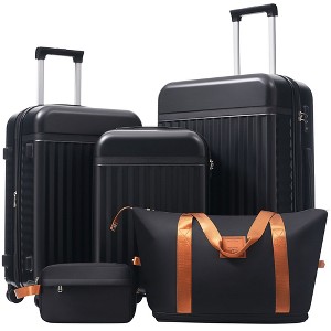 Kumasinova Hard-Shell Luggage,Set of 5,Expandable Suitcases with TSA Lock & Travel Bags,Front Opening Luggage with USB Ports,20"24"28" - 1 of 4