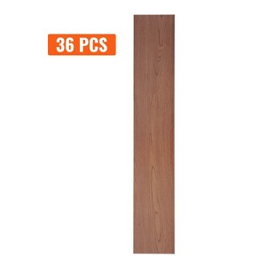 VEVOR Self Adhesive Vinyl Floor Tiles 36 x 6 inch, 36 Tiles 2.5mm Thick Peel & Stick, Deep Brown Wood Grain DIY Flooring for Kitchen, Dining Room - 1 of 4