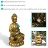Sunnydaze 36"H Electric Fiberglass Relaxed Buddha Outdoor Water Fountain with LED Light - 2 of 4