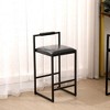 Bar Stool with Backrest Set of 2 Counter Height PU Leather Upholstered Bar Chairs with Footrest - 4 of 4