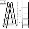 Hooseng 4-Tier Industrial Ladder Bookshelf, Narrow Ladder Shelf, Tall Standing Bookshelf,  A-Shaped Standing Bedroom Ladder Shelf - 4 of 4