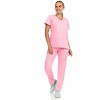 Hey Collection Women Scrubs Set 4-Way Stretch Mock Neck Top with Straight Leg Scrub Pants with Four Pockets - 4 of 4