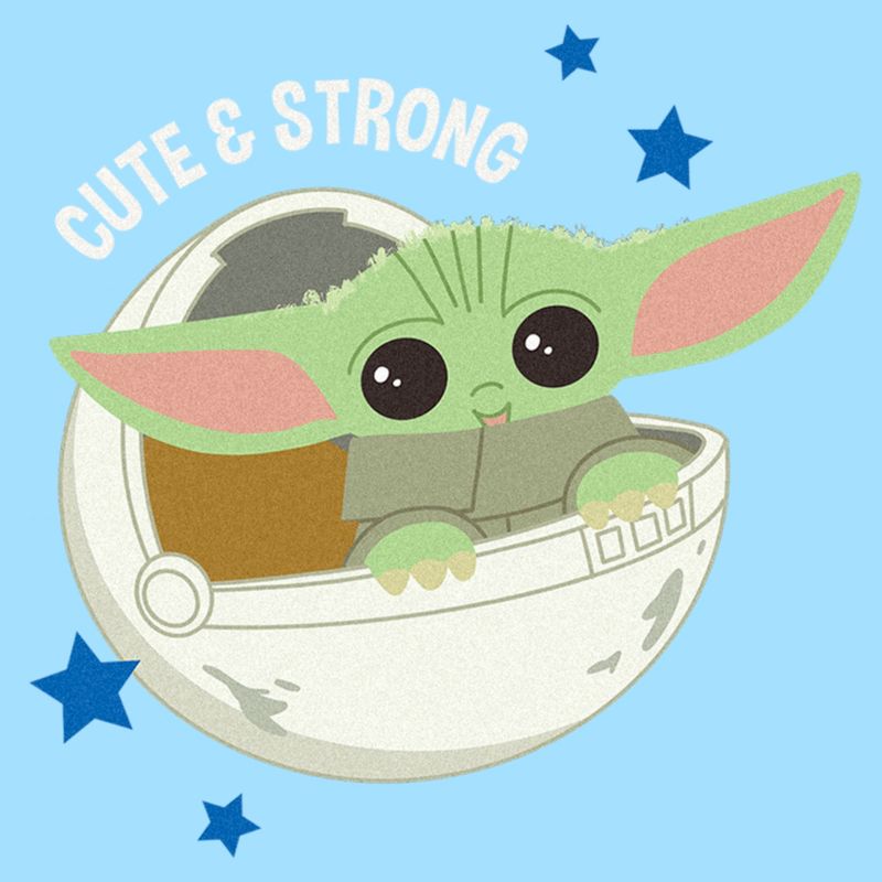 Men's Star Wars: The Mandalorian Grogu Cute & Strong Stars T-Shirt, 2 of 5
