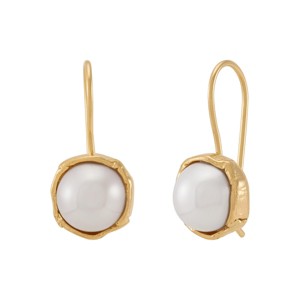 Silpada 'Glowing Embrace' 14K Yellow Gold-Plated Sterling Silver Freshwater Pearl Drop Earrings - 1 of 4