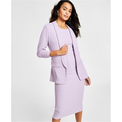bar III Womens Boyfriend Ruched Sleeve Blazer Jacket