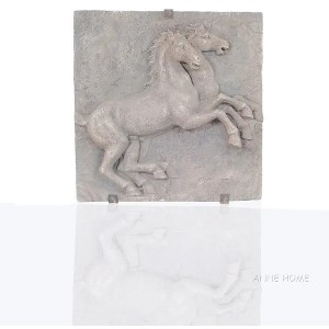 Horse Wall Decoration 29" H – Twin Horse Resin Sculpture Anne Home By Old Modern Handicrafts - 1 of 4