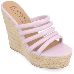 Journee Collection Womens Cynthie Slip On Espadrille Wedge Sandals - 1 of 4