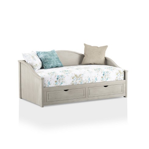 Twin Flosam Solid Wood Daybed With, Antique White Twin Bed With Trundle
