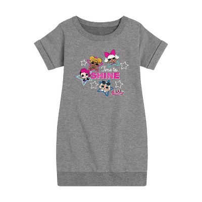 - LOL Surprise! - Time to Shine Graphic Short Sleeve Fleece Dress