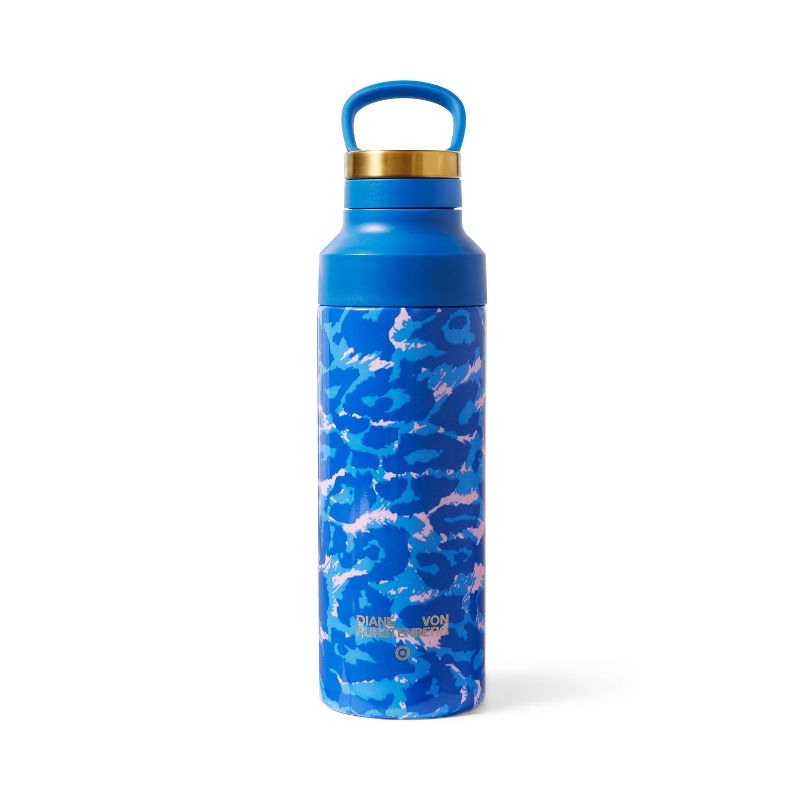Leopard Blue 19oz Stainless Steel Water Bottle - DVF for Target, 1 of 4