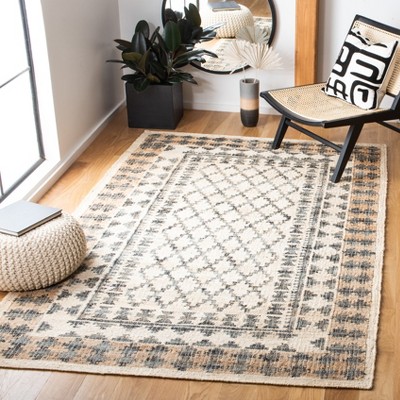 Ivory and Grey 3 x 5 ft. Handmade Flat Woven Kilim Area Rug