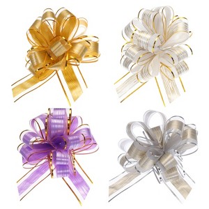 Unique Bargains Bright Large Organza Pull Bow Gift Wrapping Ribbon for Wedding 20 Pcs - 1 of 4