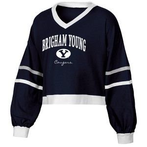 NCAA BYU Cougars Women's Long Sleeve V-Neck T-Shirt - 1 of 3